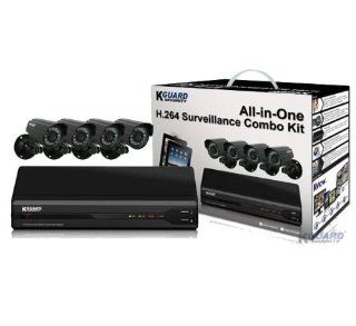 KGUARD All In One Surveillance Combo Kit 4 Channel H.264 DVR with 4 CMOS Cameras (OT401 4CW134M 500G)  Complete Surveillance Systems  Camera & Photo