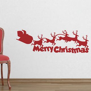 cutout christmas sledge wall stickers by the binary box