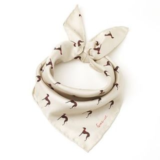 small silk square scarf greyhound by somerville scarves