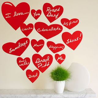personalised love heart wall stickers by the bright blue pig