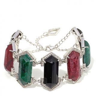 Mateo Bijoux Corundum and Multigemstone Sterling Silver "Baldocchino" 7" Line B