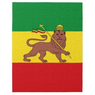 Rasta Flag   Rastafari   Ethiopian Lion of Judah Puzzle