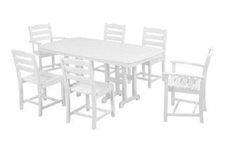 POLYWOOD PWS131 1 WH La Casa Caf 7 Piece Dining Set, White  Outdoor And Patio Furniture Sets  Patio, Lawn & Garden