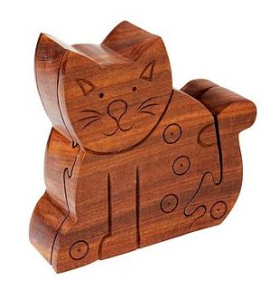 sitting cat puzzle box by created gifts