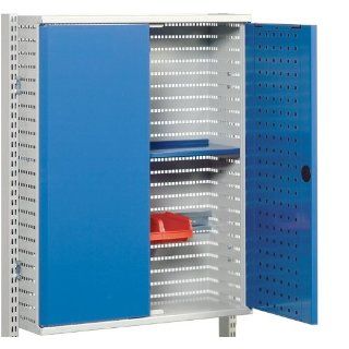Sovella 852629 07 M30 Workshop Steel Workstation Perforated Tool Cabinet, 132 lbs Capacity, 28" Width x 36" Height x 11" Depth, Blue Material Handling Equipment