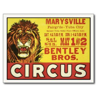 Postcard with Vintage Circus Poster