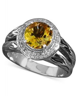 Balissima by EFFY Citrine (1 5/8 ct. t.w.) and Diamond (1/8 ct. t.w.) Circle Ring in Sterling Silver and 18k Gold   Rings   Jewelry & Watches