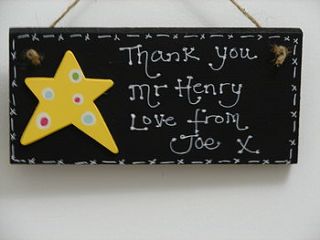 personalised teachers star plaque by kitty's