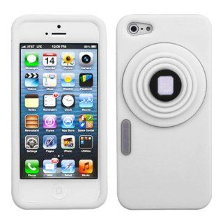 Apple iPhone 5 Soft Skin Case White Camera Style Stand Pastel Skin with White Lens AT&T, Cricket, Sprint, Verizon (does NOT fit Apple iPhone or iPhone 3G/3GS or iPhone 4/4S) Cell Phones & Accessories
