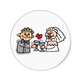 Bride and Groom Toast Stickers