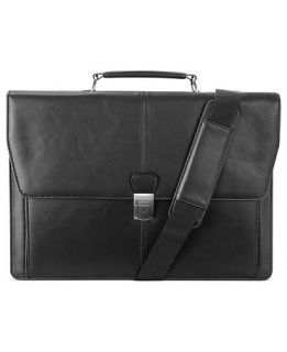 Kenneth Cole Reaction Leather Single Gusset Manhattan Brief   Backpacks & Messenger Bags   luggage