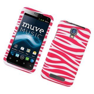 Eagle Cell PIZTEV8000R129 Stylish Hard Snap On Protective Case for ZTE Engage V8000   Retail Packaging   Zebra Pink/White Cell Phones & Accessories