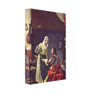 Frans van Mieris   The soldier and the girl Gallery Wrapped Canvas