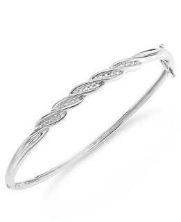 Diamond Bracelet, Sterling Silver Diamond 5 Twist Bangle (1/10 ct. t.w.)   Bracelets   Jewelry & Watches