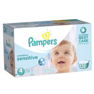 Pampers Swaddlers Sensitive Diapers Size 4 Economy Pack Plus 128 Count Health & Personal Care