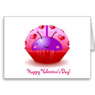 Ladybug Cupcake Valentine's Day Card