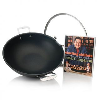 Emerilware Hard Anodized Wok with Lid, Cookbook
