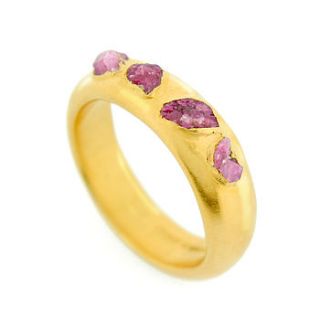 22ct gold ruby crystal ring by mabel hasell