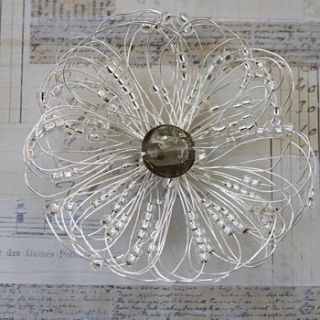 silver flower brooch by zamsoe