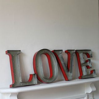 circus style metal love led lights by house interiors & gifts