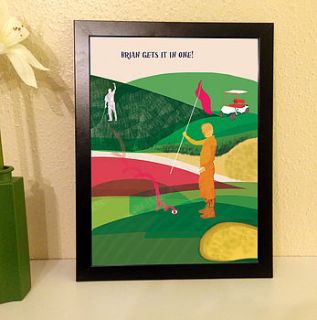 personalised golf poster by sarah copson