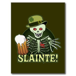 Beer Happy Skeleton Post Card