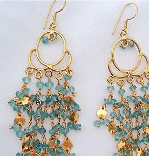 long drop earrings with blue topaz by natalia
