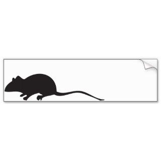 Black & white silhouette mouse print bumper sticker