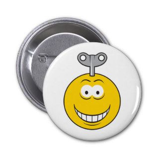 Wind Up Smiley Face Pin