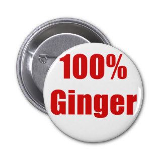 100 Percent Ginger Pinback Buttons