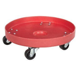 Dixie Poly D 20 30 Plastic Drum Dolly for 30 gallon Drum, 600 lbs Capacity, 20.5" Diameter x 6.5" Height, Red