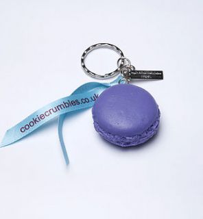 purple macaroon key ring by cookie crumbles