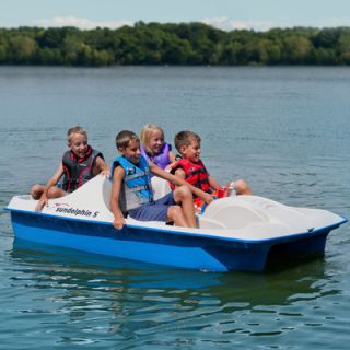 KL Industries Sun Dolphin Five Person Pedal Boat in Cream / Blue