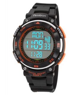 Armitron Watch, Mens Digital Black Polyurethane Strap 44mm 40 8254ORG   Watches   Jewelry & Watches