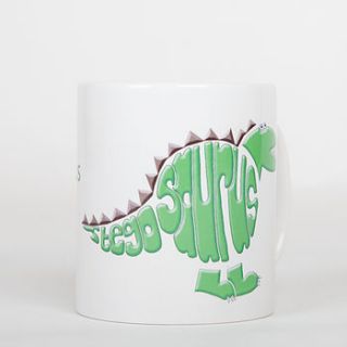 personalised stegosaurus mug by name art