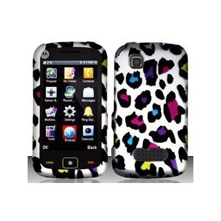 Motorola EX124g (Net10) Colorful Leopard Design Snap On Hard Case Protector Cover + Free Wrist Band Cell Phones & Accessories