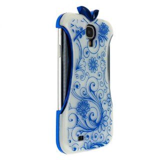 CASE123 Cheongsam (Chinese Traditional Gown) Glow In The Dark Hard Snap On Back Case Cover for Samsung Galaxy S4   3x Free Screen Protectors (White/Blue) Cell Phones & Accessories