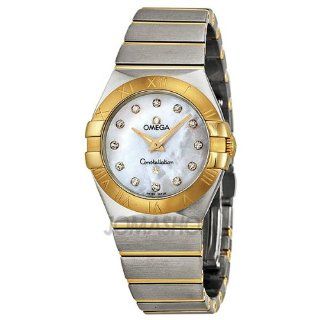 Omega Constellation Diamond Mother of Pearl Dial Yellow Gold and Stainless Steel Ladies Watch 123.20.27.60.55.002 Omega Watches