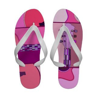 Trendy, Girly Pink and Purple Pop Art Guitar Sandals