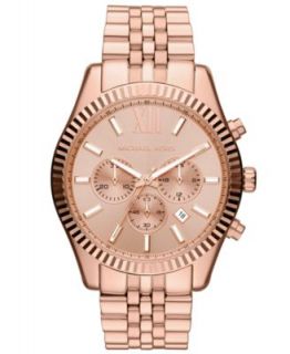 Michael Kors Womens Slim Runway Glitz Rose Gold Tone Stainless Steel Bracelet Watch 43mm MK3251   Watches   Jewelry & Watches