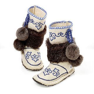 furry slipper boots by woolenstocks