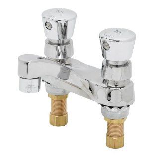 T&S B 0831 02VR Vandal Resistant 0.5 GPM Deck Mount Centerset Metering Faucet with 4" Centers an   Bathroom Sink Faucets  