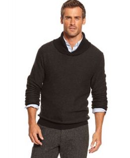 Tasso Elba Sweater, Shawl Collar Silk Blend Suede Elbow Patch Sweater   Sweaters   Men