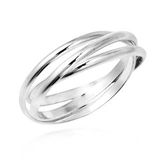 Interconnected Trinity Band Sterling Silver Ring (Thailand) Rings