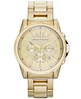AX Armani Exchange Watch, Mens Chronograph Gold Ion Plated Stainless Steel Bracelet 45mm AX2099   Watches   Jewelry & Watches