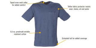 Gravel Gear Warrior Pocket T-Shirt with Teflon — Wine, 2XL  Short Sleeve T Shirts