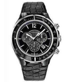 Versace Watch, Mens Swiss Chronograph Character Black PVD Stainless Steel Bracelet 52x43mm M8C60D008 S060   Watches   Jewelry & Watches