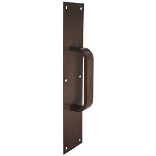 Rockwood 122 X 70C.10B Bronze Pull Plate, 16" Height x 4" Width x 0.050" Thick, 6" Center to Center Handle Length, 1 1/4" Handle Width, 3/8" Handle Thickness, Satin Oxidized Oil Rubbed Finish Hardware Handles And Pulls Indus
