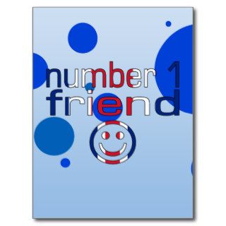 Number 1 Friend in British Flag Colors for Boys Postcards