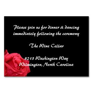 Elegant Red Rose Reception Insert Cards Business Card Template